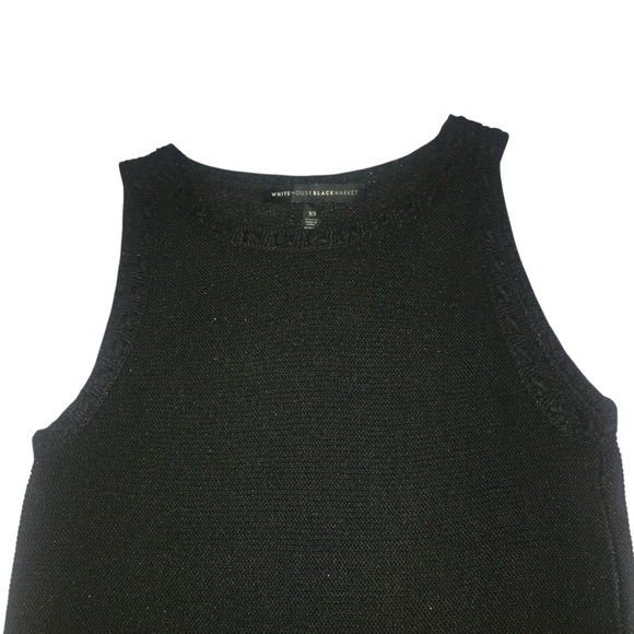 White House Black Market Sparkle Black Sleeveless Knit Tank Top Women’s XS WHBM - Picture 2 of 12